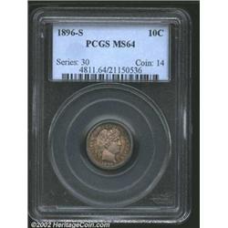 1896-S 10C MS64 PCGS. Although the 1896-S is similar in rarity to the 1896-O and 1897-O, it is somew