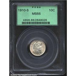 1910-S 10C MS66 PCGS. In Mint State, the 1910-S is equally as challenging as the 1908-S. The former.