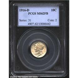 1916-D 10C MS62 Full Bands PCGS. Only 264,000 Dimes were struck in Denver in 1916, making this issue