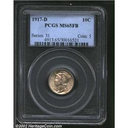 1917-D 10C MS65 Full Bands PCGS. The 1917-D is quite scarce in Mint State and is very much underrate