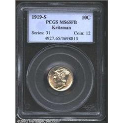 1919-S 10C MS65 Full Bands PCGS. Ex: Kritzman. This coin was previously offered as lot 6625 in our J