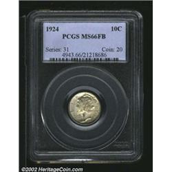 1924 10C MS66 Full Bands PCGS. A lustrous Gem that has an impressive strike and rich lilac-gray pati