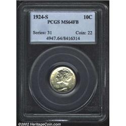 1924-S 10C MS64 Full Bands PCGS. The 1924-S is a very scarce and highly respected issue. It is compa