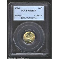 1926 10C MS65 Full Bands PCGS. Rich lemon-gold patina. A lustrous and exquisitely preserved Gem with