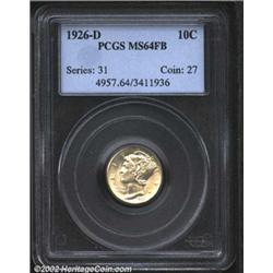 1926-D 10C MS64 Full Bands PCGS. Light golden green patina. From a later die state but still retaini