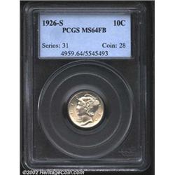 1926-S 10C MS64 Full Bands PCGS. The 1926-S is a low mintage issue with only 1.52 million pieces str