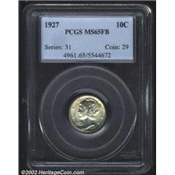 1927 10C MS65 Full Bands PCGS. Lustrous with virtually no coloration. Good full band detail and esse