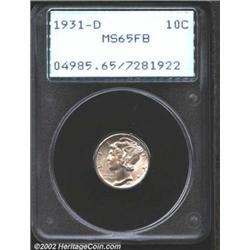 1931-D 10C MS65 Full Bands PCGS. Rich steel-gray patina. A highly lustrous Gem with a bold strike an
