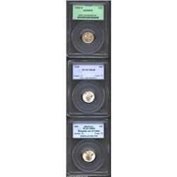 1935-S 10C MS66 Full Bands PCGS, speckled golden-brown patina, immaculate fields; 1939 MS68 PCGS, ca