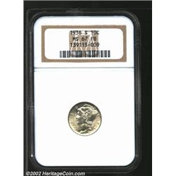 1936-S 10C MS67 Full Bands NGC. A well struck, lustrous, and virtually pristine Superb Gem. Populati