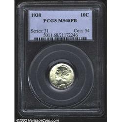 1938 10C MS68 Full Bands PCGS. Bright and lustrous with no apparent marks on either side, this coin.