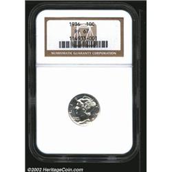 1936 10C PR67 NGC. One of two Superb Gem 1936 proof Dimes in this sale, this coin exhibits a uniform