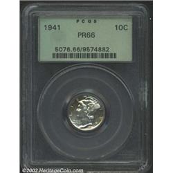 1941 10C PR66 PCGS. The borders have light lime-green patina. Well struck and attractive. The lower.