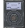 1875 20C MS63 PCGS. Deep sea-green and orange-gold patina. Sharply struck with modest luster and a f