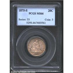1875-S 20C MS66 PCGS. Despite a limited original mintage (in the wider context of U.S. coinage histo