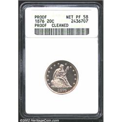 1876 20C--Cleaned--ANACS. Net PR58. Reflective, bright white surfaces with razor sharp strike. Light
