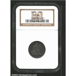 1876 20C PR64 NGC. The second of only four proof deliveries in the Twenty Cent series, the 1876 was.