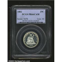 1882 25C PR66 Cameo PCGS. Briggs 2-B. Writing in 1991, Larry Briggs states that the reverse die that