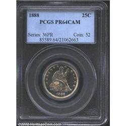 1888 25C PR64 Cameo PCGS. The powder-blue, gold, and russet patina is very attractive. A sharply str