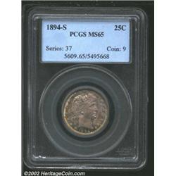 1894-S 25C MS65 PCGS. This coin was previously offered as lot 5615 in our February 2002 Long Beach S