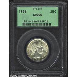 1898 25C MS66 PCGS. Bright white, brilliantly lustrous surfaces. Fully original and basically untone