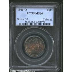 1900-O 25C MS66 PCGS. Poor striking definition and extensive circulation combine to make the 1900-O.