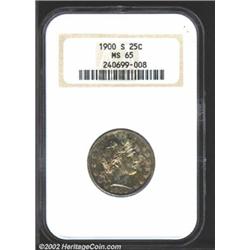 1900-S 25C MS65 NGC. Type One Obverse / Type Two Reverse. This coin was previously offered as lot 69