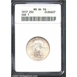 1917 25C Type One MS64 Full Head ANACS. Smooth, lustrous pearl white surfaces. Great strike for the.
