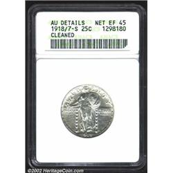 1918/7-S 25C--Cleaned--ANACS. AU Details, Net XF45. Brilliant throughout with surfaces that are unna