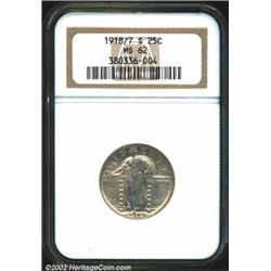 1918/7-S 25C MS62 NGC. The first of two Mint State 1918-S Overdate Quarters that we are offering in.