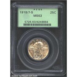 1918/7-S 25C MS63 PCGS. In order to help the San Francisco Mint achieve as high an output of Quarter