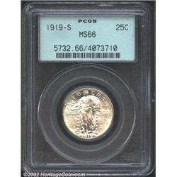 1919-S 25C MS66 PCGS. The 1919-S was struck in limited numbers and is one of the semi-key issues in.