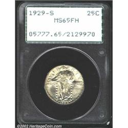 1929-S 25C MS65 Full Head PCGS. Wispy gold and russet patina. A lustrous Gem that has a nice strike.