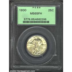 1930 25C MS65 Full Head PCGS. A lustrous Gem that has light tan patina and a decent strike. The eagl