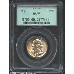 1932 25C MS65 PCGS. Light lavender, yellow-green, and russet patina. A lustrous and well struck exam