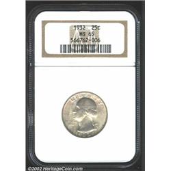 1932 25C MS65 NGC. A lovely Gem that has light peach patina and impressive luster. Well struck and c