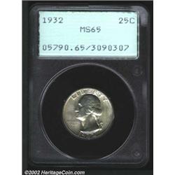 1932 25C MS65 PCGS. Dusky silver-green color. A lustrous and well struck Gem that has impressive pre