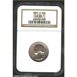 1932-S 25C MS63 NGC. Radiant mint luster glimmers from the carefully preserved fields. A well struck