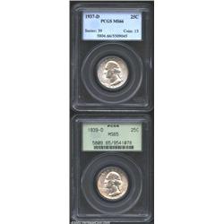 1937-D 25C MS66 PCGS, lovely silver-gray patina, sharply struck and immaculately preserved; and a 19