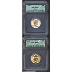 1939 25C MS67 ICG, a wonderful Superb Gem with flashy luster and nearly pristine surfaces; and a 194