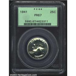 1941 25C PR67 PCGS. Uniformly brilliant with no hint of color. No distracting marks in the field to.
