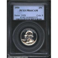 1950 25C PR66 Cameo PCGS. A brilliant and well struck Gem that has seemingly pristine surfaces. The.