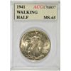 Image 1 : 1941 WALKING LIBERTY HALF DOLLAR ACG MS65