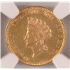 Image 2 : 1854 TYPE-2 GOLD DOLLAR, NGC AU-55  CHOICE!