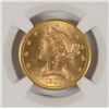 Image 2 : 1908 $5.00 GOLD LIBERTY, NGC MS-65+ SUPER GEM!   ONLY 2 OF THESE IN MS-65+