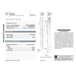 G.I.A Cert .70ct Emerlad Cut Diamond Loose Stone