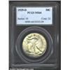1929-D 50C MS64 PCGS. A lustrous and immaculately preserved near-Gem that has light gold and blue-vi