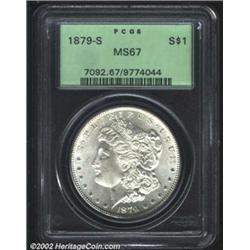 1879-S S$1 MS67 PCGS. Razor sharp striking definition and silky-smooth surfaces more than justify th