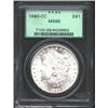 Image 1 : 1880-CC S$1 MS65 PCGS. There is a dash below the second 8 in the date. Struck from a clashed obverse