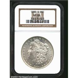 1880-O S$1 MS64 NGC. A lustrous and well struck near-Gem that has rich dove-gray color and well pres